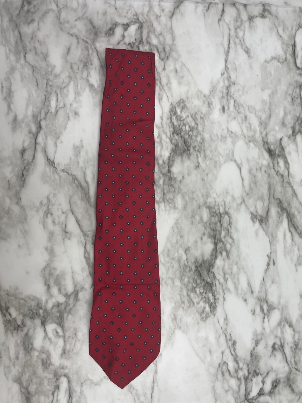 Brooks Brothers Red Tie with Navy Dot Pattern